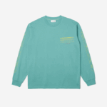 Men Lacoste V0ZN177 Green 3A4 Loose Fit Cotton Jersey Long Sleeve T-Shirt - Image 4