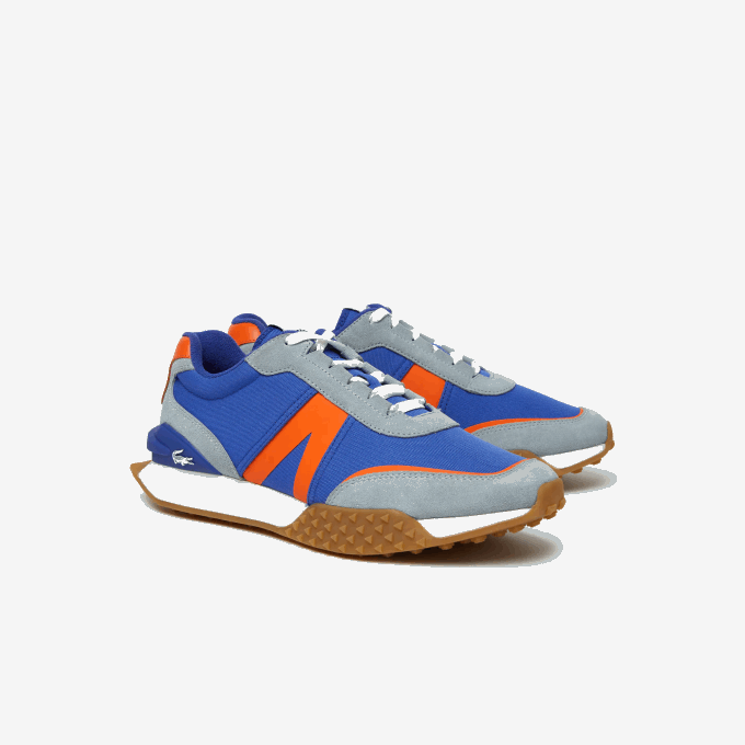 Men Lacoste V0ZN1780 Blue Orange BA1 L-Spin Deluxe Winter Leather and Textile Outdoor Shoes - Image 2