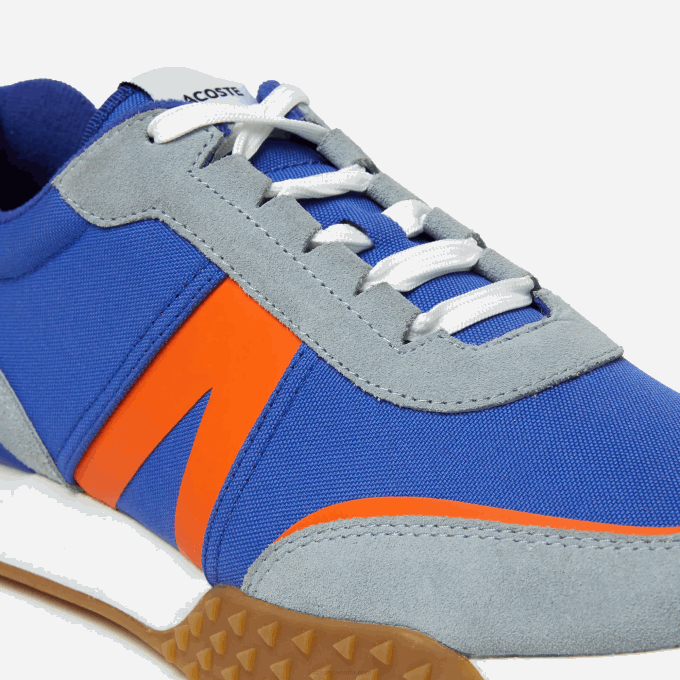 Men Lacoste V0ZN1780 Blue Orange BA1 L-Spin Deluxe Winter Leather and Textile Outdoor Shoes - Image 6