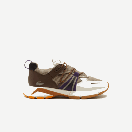Men Lacoste V0ZN1787 Off White & Grey 2B7 L003 Textile Color-Block Sneakers