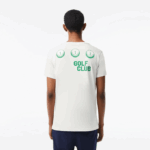 Men Lacoste V0ZN178 White 70V Golf Regular Fit Organic Cotton T-Shirt - Image 3