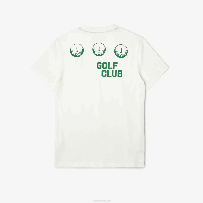 Men Lacoste V0ZN178 White 70V Golf Regular Fit Organic Cotton T-Shirt - Image 5