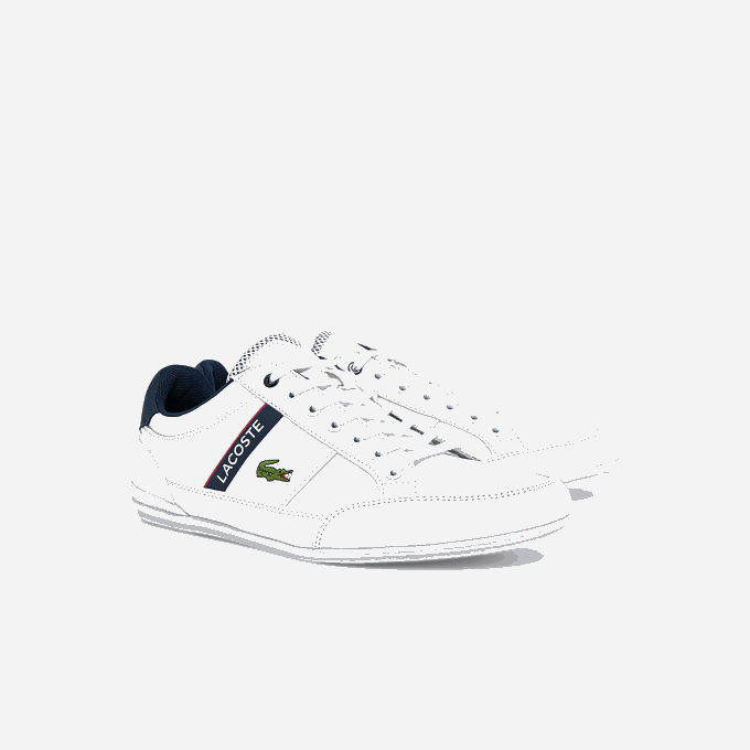 Men Lacoste V0ZN1791 White/Navy & Red 407 Chaymon Textile and Synthetic Sneakers - Image 2