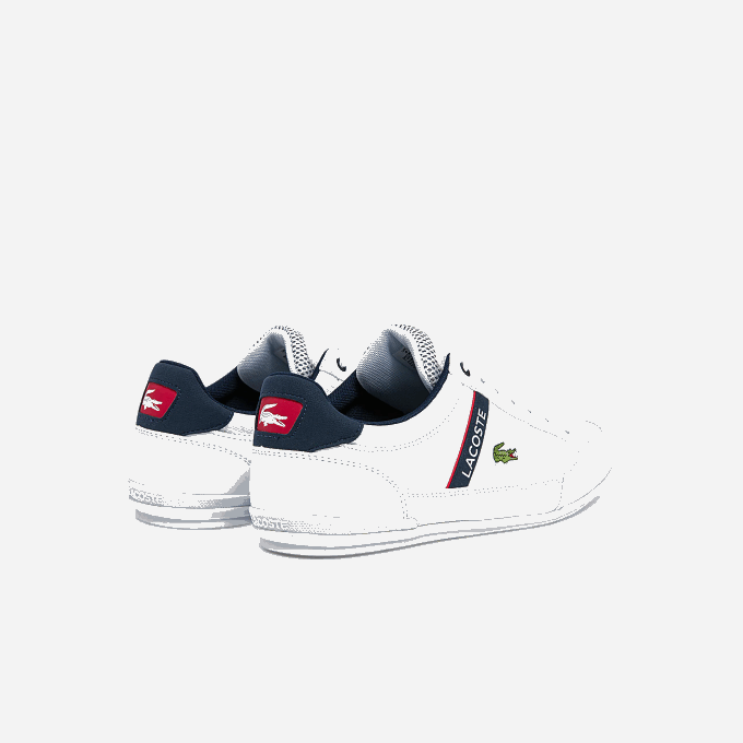 Men Lacoste V0ZN1791 White/Navy & Red 407 Chaymon Textile and Synthetic Sneakers - Image 3