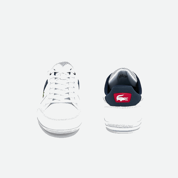 Men Lacoste V0ZN1791 White/Navy & Red 407 Chaymon Textile and Synthetic Sneakers - Image 5