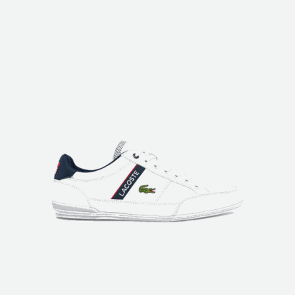 Men Lacoste V0ZN1791 White/Navy & Red 407 Chaymon Textile and Synthetic Sneakers