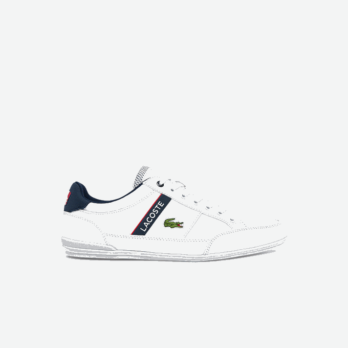 Men Lacoste V0ZN1791 White/Navy & Red 407 Chaymon Textile and Synthetic Sneakers - Image 1