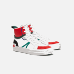 Men Lacoste V0ZN1794 White & Red 286 L004 Mid Leather Sneakers - Image 2