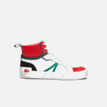 Men Lacoste V0ZN1794 White & Red 286 L004 Mid Leather Sneakers
