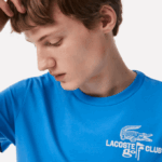 Men Lacoste V0ZN179 Blue L99 Golf Regular Fit Organic Cotton T-Shirt - Image 2