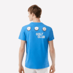 Men Lacoste V0ZN179 Blue L99 Golf Regular Fit Organic Cotton T-Shirt - Image 3