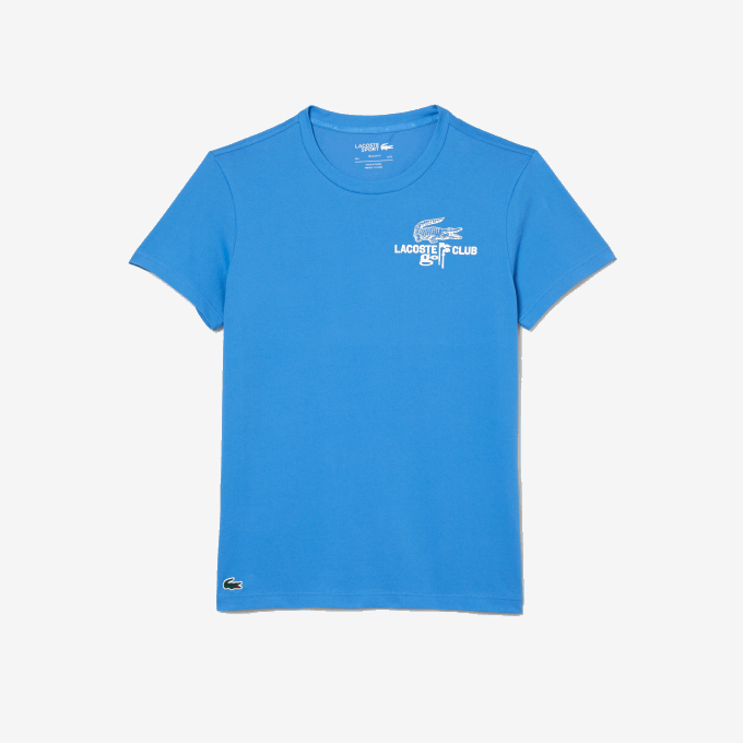 Men Lacoste V0ZN179 Blue L99 Golf Regular Fit Organic Cotton T-Shirt - Image 4