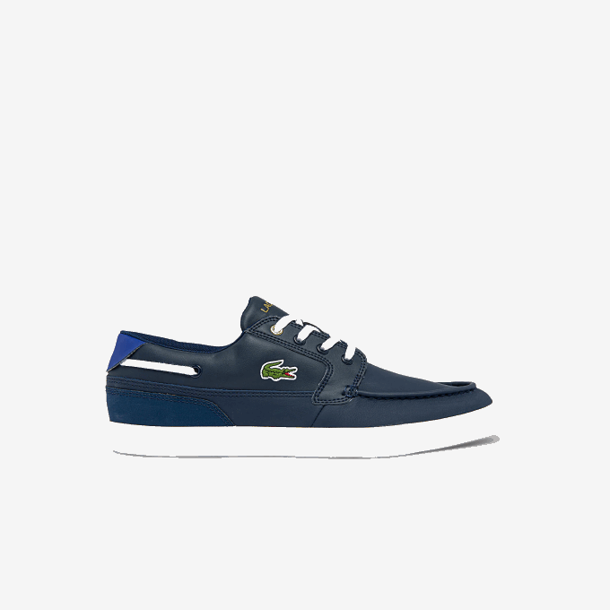Men Lacoste V0ZN1803 Navy & White 092 Bayliss Deck Leather and Synthetic Boat Shoes - Image 1
