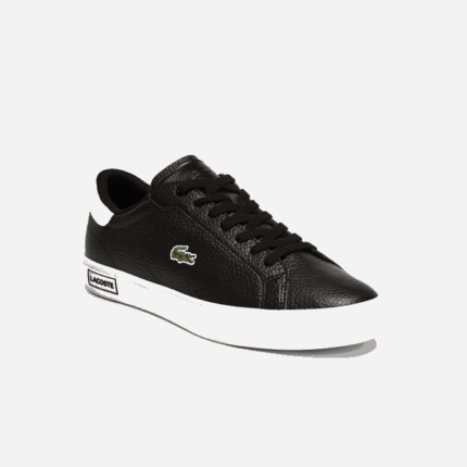 Men Lacoste V0ZN1805 Black & White 312 Powercourt Leather Sneakers