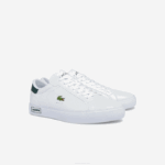Men Lacoste V0ZN1806 White & Dark Green 1R5 Powercourt Leather Sneakers - Image 2