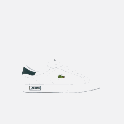 Men Lacoste V0ZN1806 White & Dark Green 1R5 Powercourt Leather Sneakers