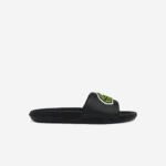 Men Lacoste V0ZN1808 Black & Green 1B4 Croco Synthetic Slides