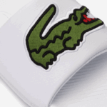 Men Lacoste V0ZN1809 White/Green 082 Croco Synthetic Slides - Image 6