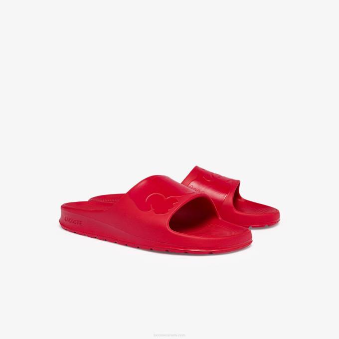 Men Lacoste V0ZN1811 Red RR1 Croco 2.0 Synthetic Logo Slides - Image 2