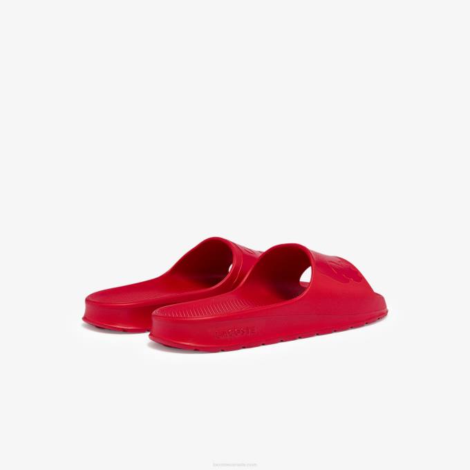 Men Lacoste V0ZN1811 Red RR1 Croco 2.0 Synthetic Logo Slides - Image 3