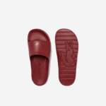 Men Lacoste V0ZN1813 Dark Red DR2 Croco 2.0 Synthetic Logo Slides - Image 4