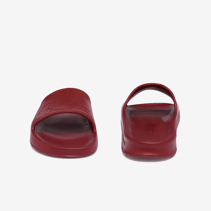 Men Lacoste V0ZN1813 Dark Red DR2 Croco 2.0 Synthetic Logo Slides - Image 5