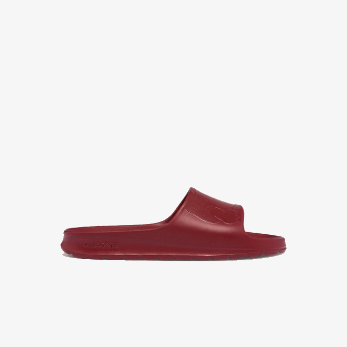 Men Lacoste V0ZN1813 Dark Red DR2 Croco 2.0 Synthetic Logo Slides - Image 1