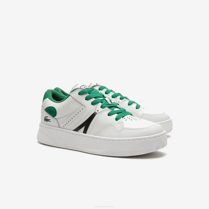 Men Lacoste V0ZN1818 White/Green 082 L005 Leather Color-Pop Sneakers - Image 2