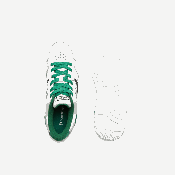 Men Lacoste V0ZN1818 White/Green 082 L005 Leather Color-Pop Sneakers - Image 4