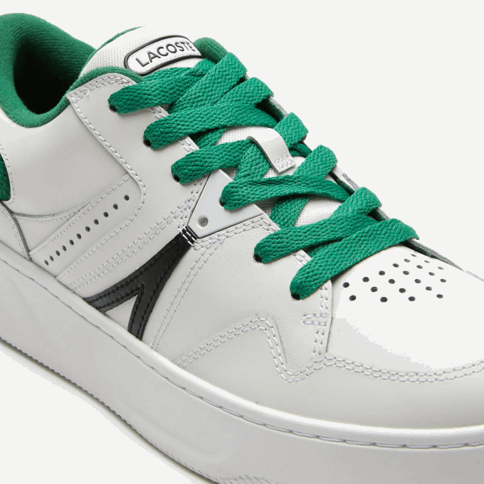 Men Lacoste V0ZN1818 White/Green 082 L005 Leather Color-Pop Sneakers - Image 6