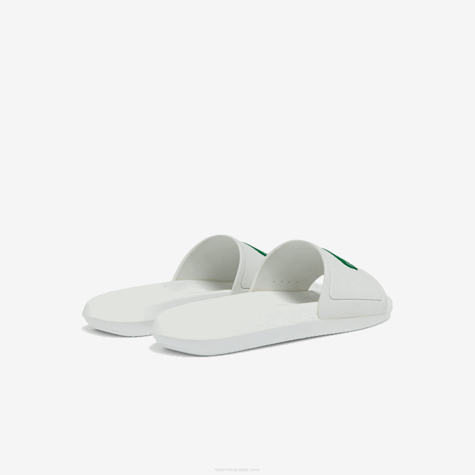 Men Lacoste V0ZN1819 White/Green 082 Croco Water-repellent Synthetic Slides - Image 3