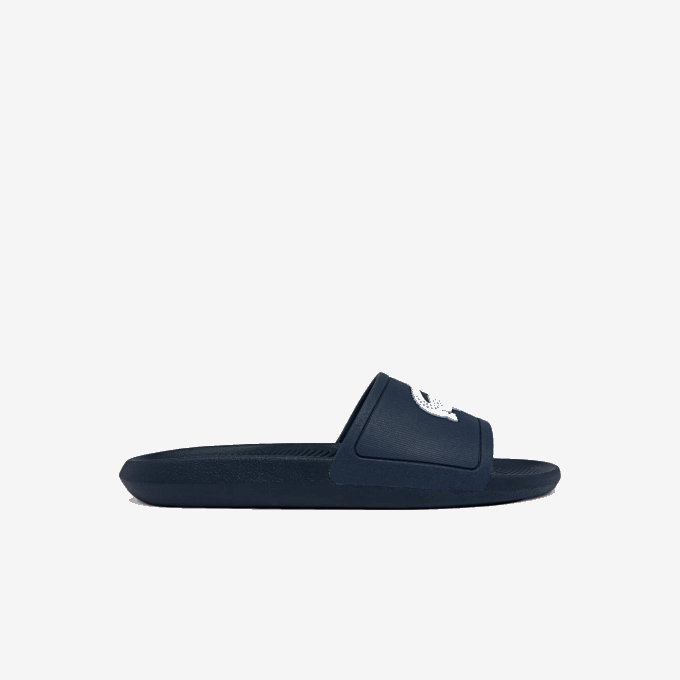 Men Lacoste V0ZN1820 Navy & White 092 Croco Water-repellent Synthetic Slides - Image 1