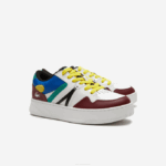 Men Lacoste V0ZN1822 Burgundy White 2H2 L005 Leather Sneakers - Image 2