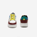 Men Lacoste V0ZN1822 Burgundy White 2H2 L005 Leather Sneakers - Image 5