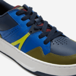 Men Lacoste V0ZN1825 Navy Khaki AH9 L005 Leather Sneakers - Image 6