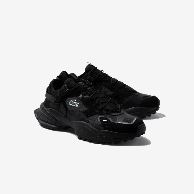 Men Lacoste V0ZN1826 Black 02H L-Guard Breaker Textile and Suede Sneakers - Image 2