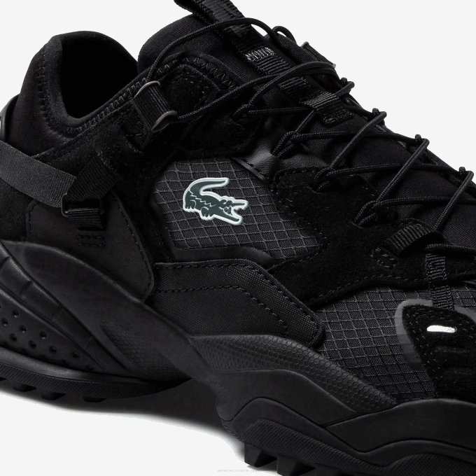 Men Lacoste V0ZN1826 Black 02H L-Guard Breaker Textile and Suede Sneakers - Image 5