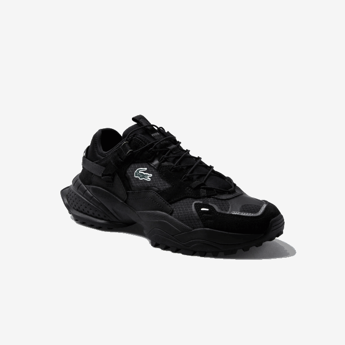 Men Lacoste V0ZN1826 Black 02H L-Guard Breaker Textile and Suede Sneakers - Image 1