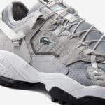 Men Lacoste V0ZN1827 Light Grey & Black GB7 L-Guard Breaker Textile and Suede Sneakers - Image 6