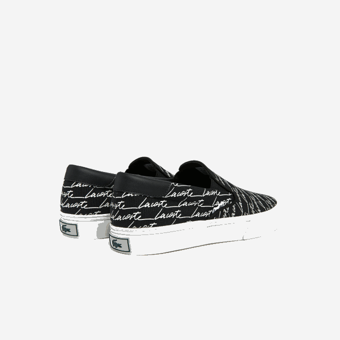 Men Lacoste V0ZN1828 Black & White 312 Jump Serve Canvas and Synthetic Slip on - Image 3