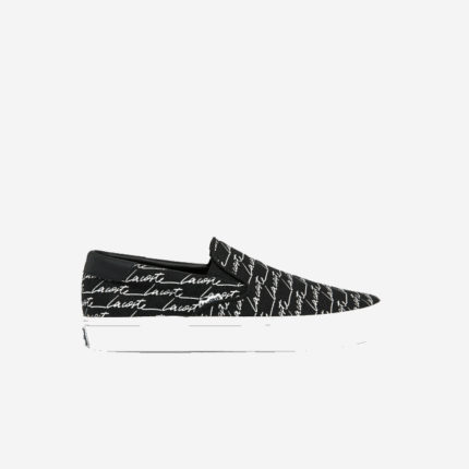 Men Lacoste V0ZN1828 Black & White 312 Jump Serve Canvas and Synthetic Slip on