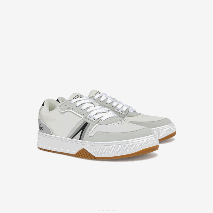 Men Lacoste V0ZN1830 White & Black 147 L001 Leather Color-Pop Sneakers - Image 2