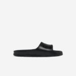 Men Lacoste V0ZN1831 Black 02H Croco 2.0 Synthetic Logo Strap Slides