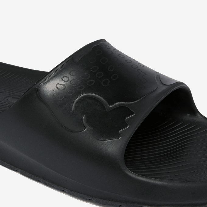 Men Lacoste V0ZN1831 Black 02H Croco 2.0 Synthetic Logo Strap Slides - Image 4