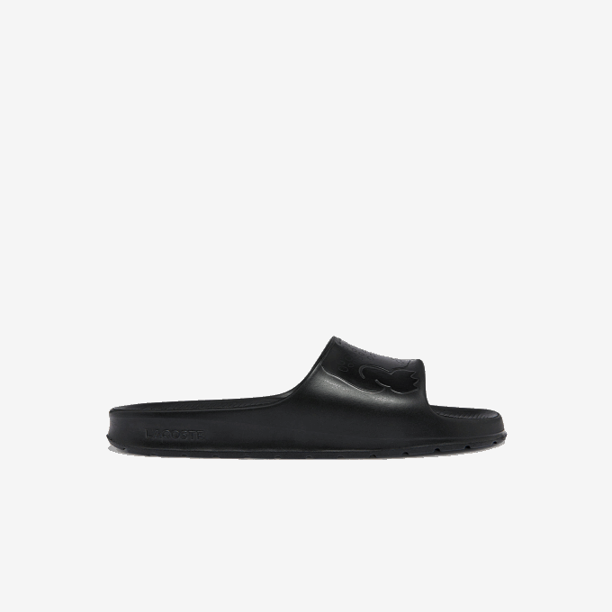 Men Lacoste V0ZN1831 Black 02H Croco 2.0 Synthetic Logo Strap Slides - Image 1