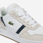 Men Lacoste V0ZN1836 White/Navy & Red 407 T-Clip Tricolor Leather and Suede Sneakers - Image 6