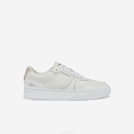 Men Lacoste V0ZN1839 White & Off White 65T L001 Leather Sneakers