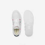 Men Lacoste V0ZN1841 White/Navy & Red 407 L001 Leather Sneakers - Image 4