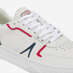 Men Lacoste V0ZN1841 White/Navy & Red 407 L001 Leather Sneakers - Image 6