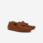 Men Lacoste V0ZN1843 Brown Gum 524 Piloter Tassel Leather Debossed Driving Shoes - Image 2